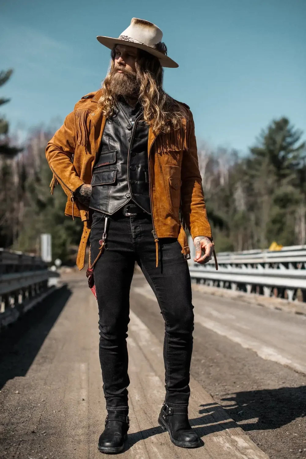 Rustic Fringe Suede Cowboy Jacket - Image 9